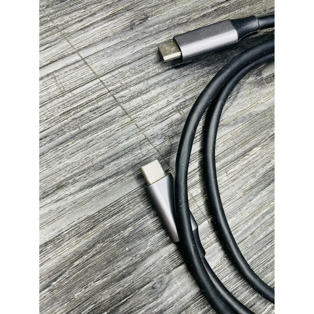 USB-C to USB-C Charging Data Cable Space Gray Metallic Connectors Black 3ft